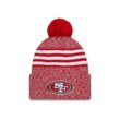 Men's New Era Scarlet San Francisco 49ers 2023 Sideline Cuffed Knit Hat With Pom