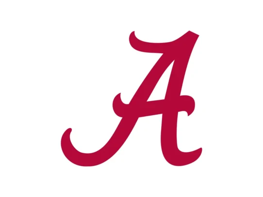 Alabama Crimson Tide color guide with crimson, gray and white codes