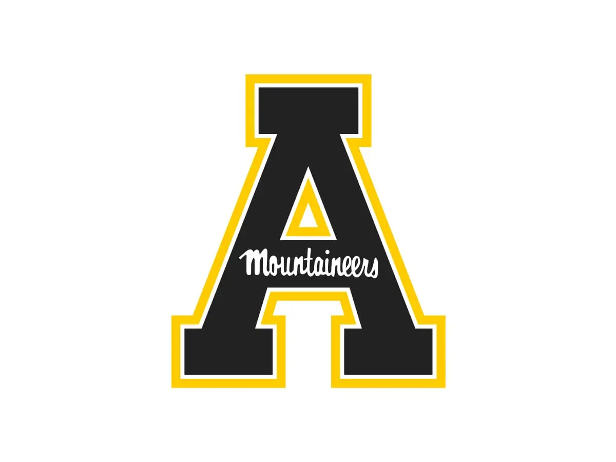 App State Mountaineers official black, gold and white color codes