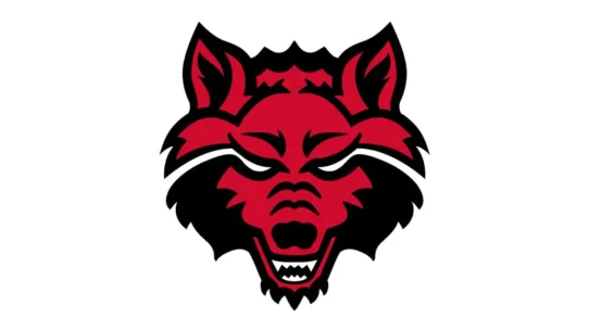 Arkansas State Red Wolves Scarlet, Black and supporting White color codes