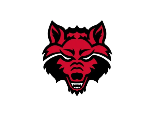 Arkansas State Red Wolves Scarlet, Black and supporting White color codes