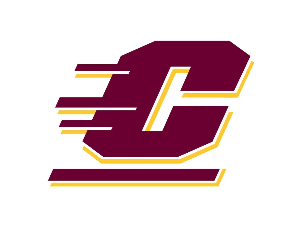 Central Michigan Chippewas maroon and gold color codes chart