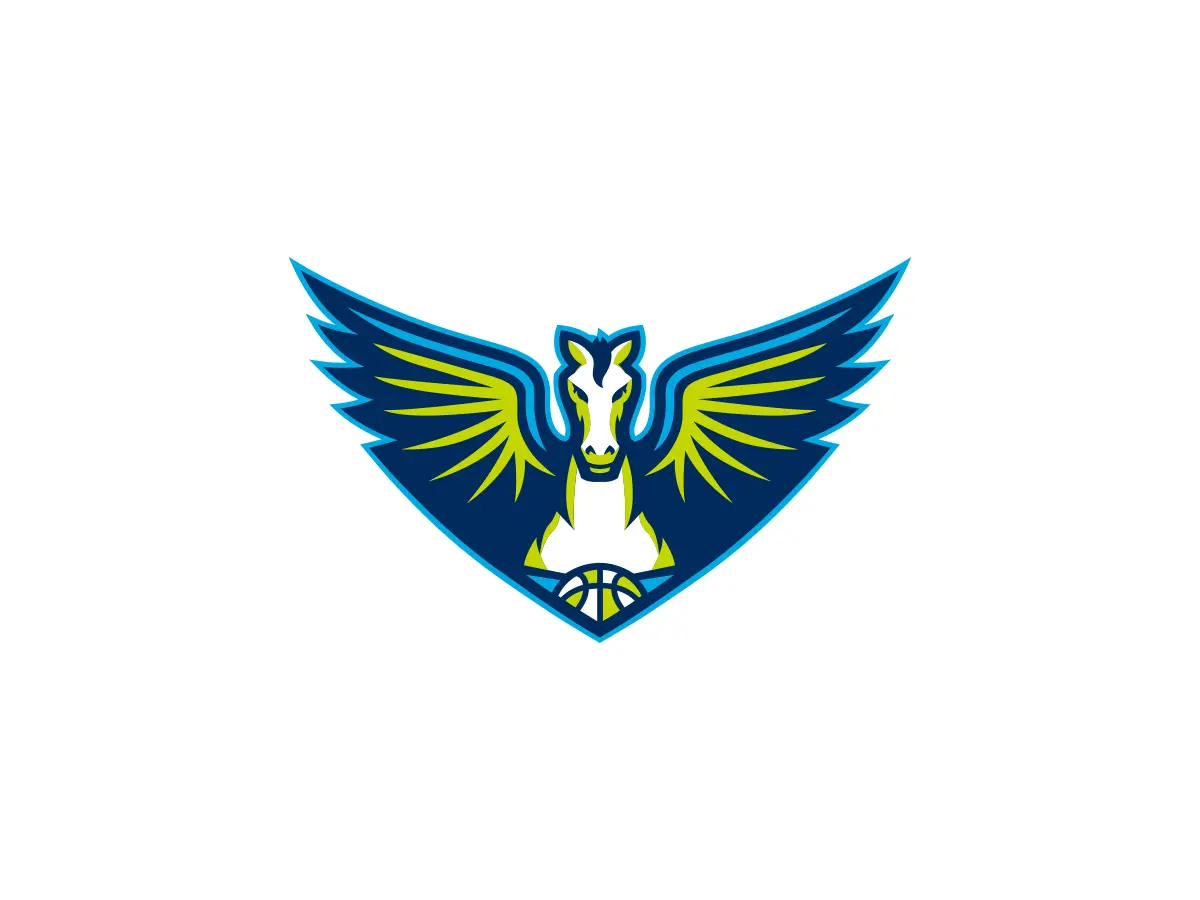 Dallas Wings official logo colors with HEX, RGB, CMYK and Pantone references