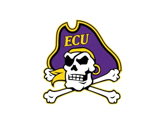East Carolina Pirates purple, gold and black accent color code chart