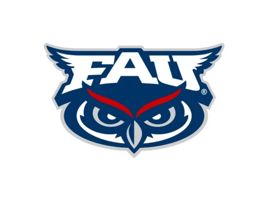 Florida Atlantic Owls official blue, red, metallic silver and gray color codes