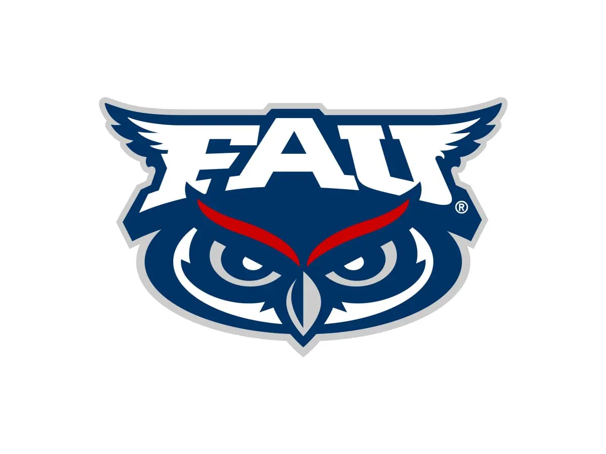 Florida Atlantic Owls official blue, red, metallic silver and gray color codes