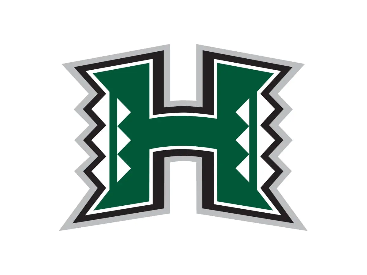 Hawai'i Rainbow Warriors green, black, silver and white color code reference