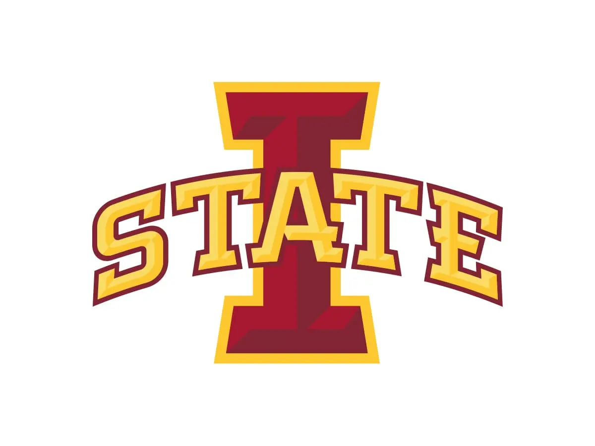 Iowa State Cyclones cardinal and gold color codes with Pantone, HEX, RGB and CMYK values