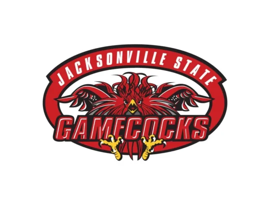 Jacksonville State Gamecocks official red, black and white color palette