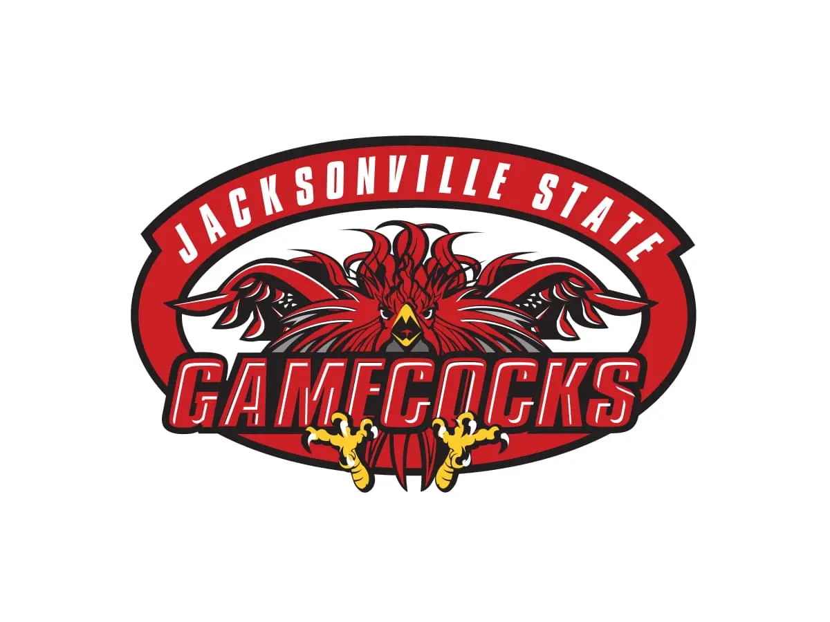 Jacksonville State Gamecocks official red, black and white color palette