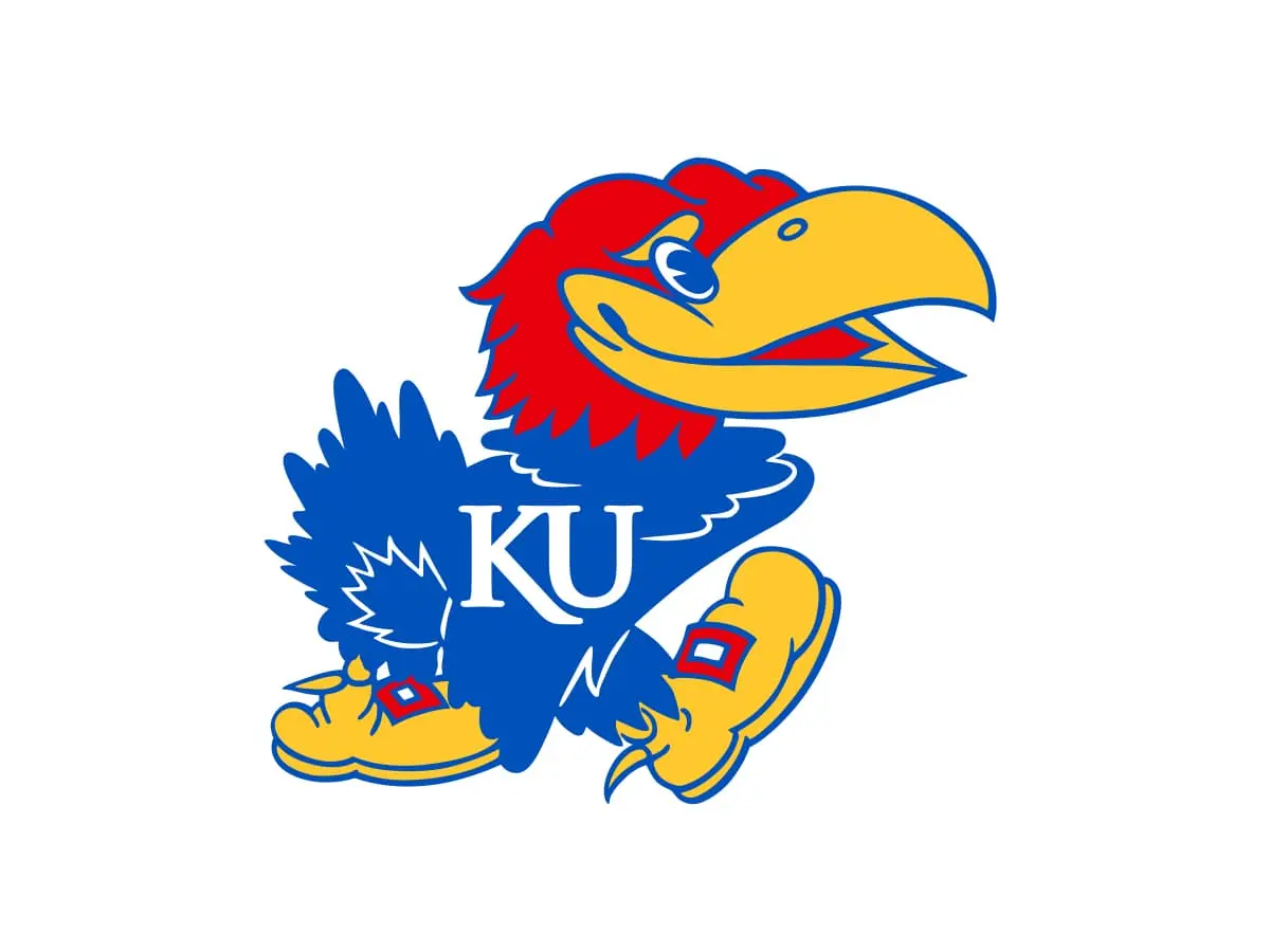 Kansas Jayhawks color codes for Kansas Blue, Crimson and Jayhawk Yellow