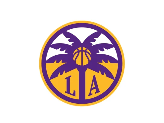 Los Angeles Sparks purple and gold color palette with HEX, RGB, CMYK and Pantone references