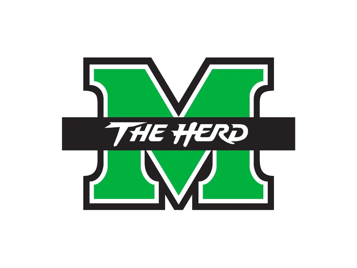 Marshall Thundering Herd green, black and white color codes