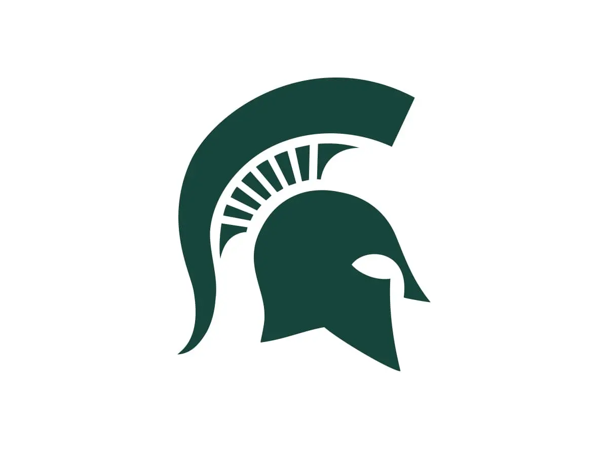 Michigan State Spartans colors with Spartan Green, White and Black color codes