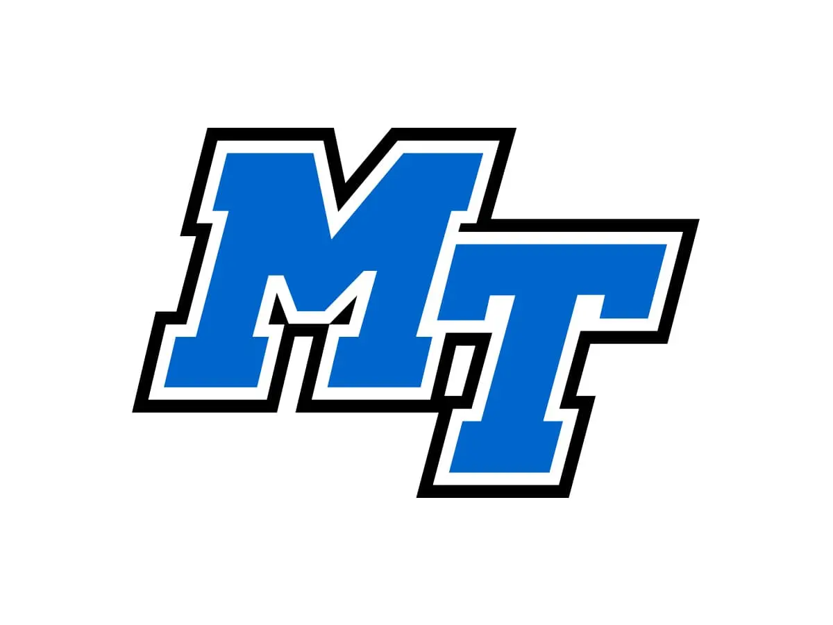 Middle Tennessee Blue Raiders blue, white and black color code reference