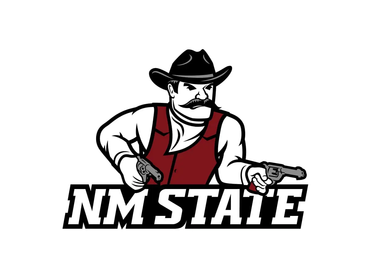 New Mexico State Aggies crimson, white and supporting black color codes