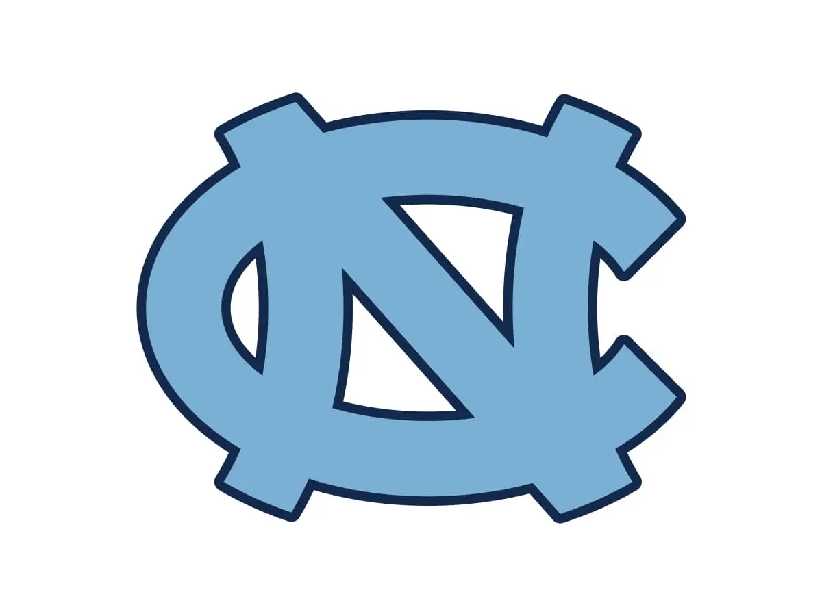 North Carolina Tar Heels Carolina Blue, White and Navy color palette with HEX, RGB, CMYK and Pantone codes