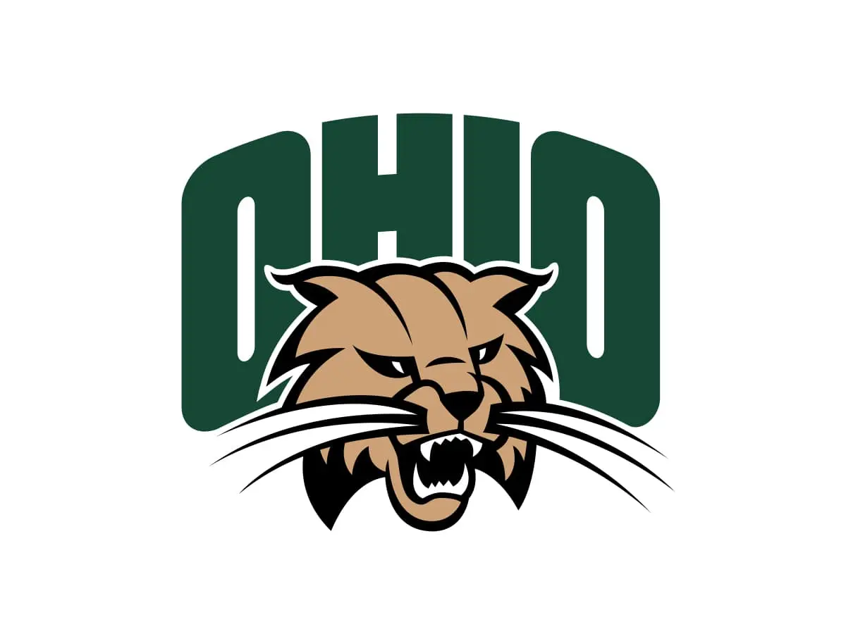 Ohio Bobcats green, white and black official athletics color codes