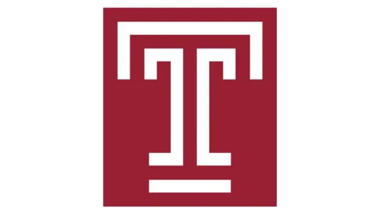 Temple Owls cherry, white and black color codes for HEX, RGB, CMYK and Pantone