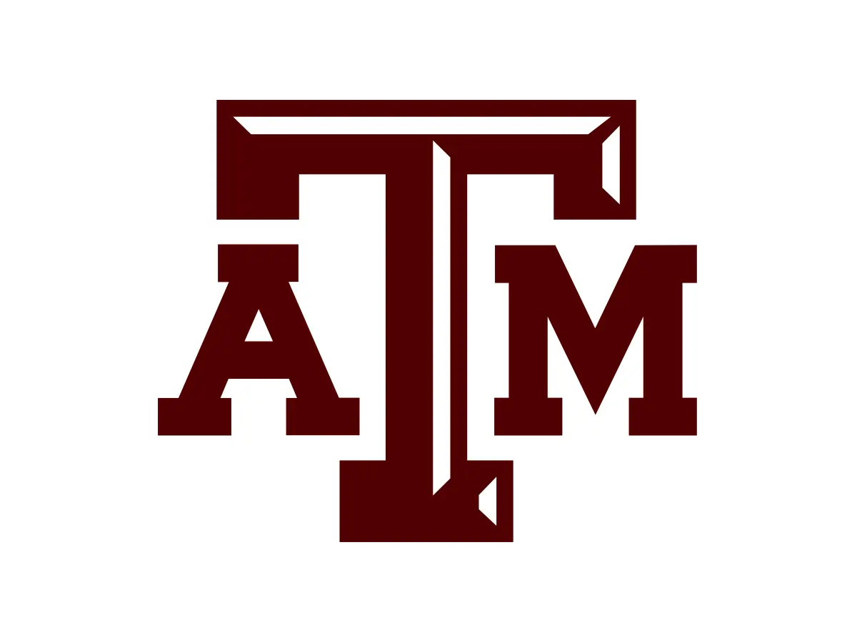 Texas A&M Aggies color codes for Aggie Maroon, white and an official supporting neutral