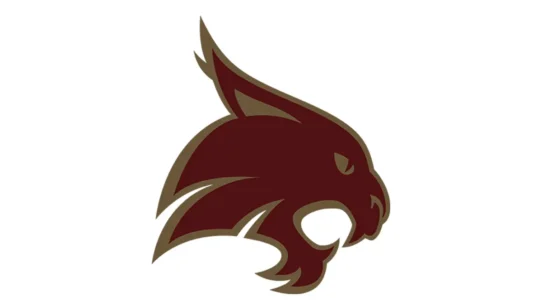 Texas State Bobcats maroon and gold color codes with HEX, RGB, CMYK and Pantone values