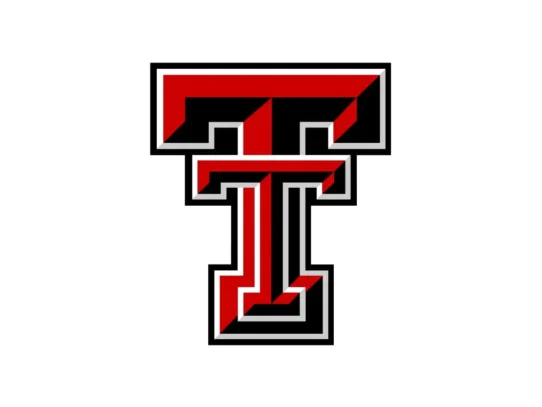 Texas Tech Red Raiders scarlet, black and white color code reference chart