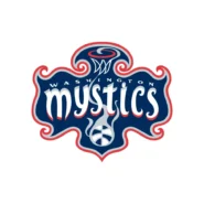 Washington Mystics color codes in navy, red and silver